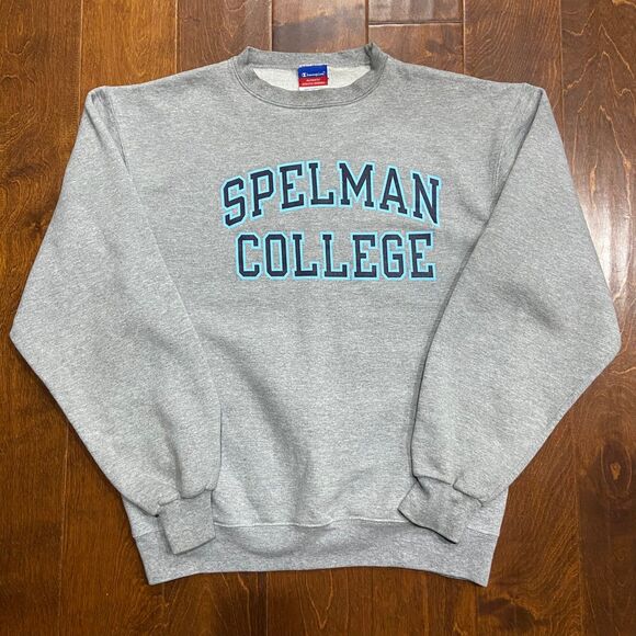 Champion HBCU Spelman College Vintage Crewneck Gray Sweatshirt Women's Medium - Picture 3 of 8